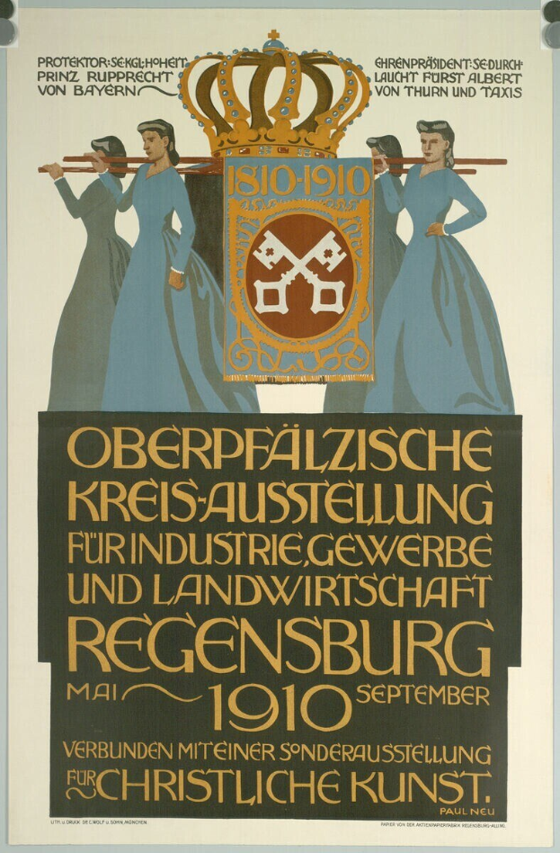 Plakat zur deutschen Revolution von 1910, das eine Gruppe von Menschen und eine Krone zeigt und eventuelle Details enthält.