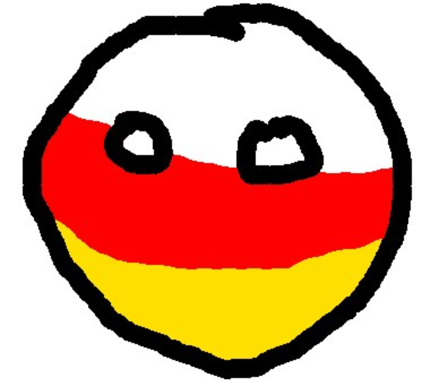 Ein Smiley mit den Farben Rot, Gelb und Weiß der deutschen Flagge auf weißem Hintergrund.