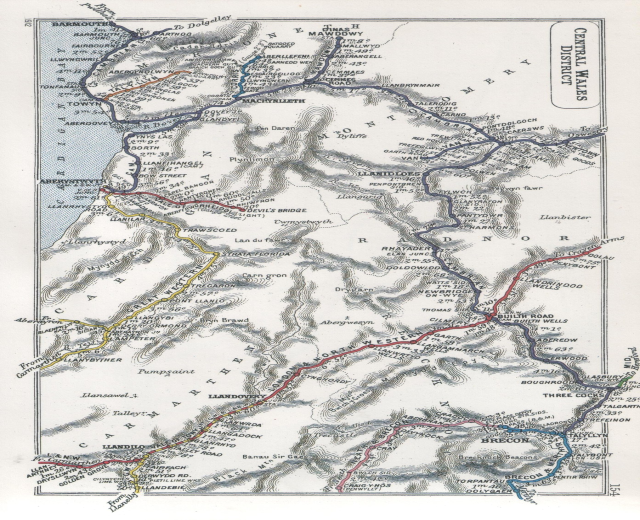 Detailierte alte Karte der schottischen Highlands mit geographischen Merkmalen, Routen und beschrifteten Städten, Dörfern und Sehenswürdigkeiten.