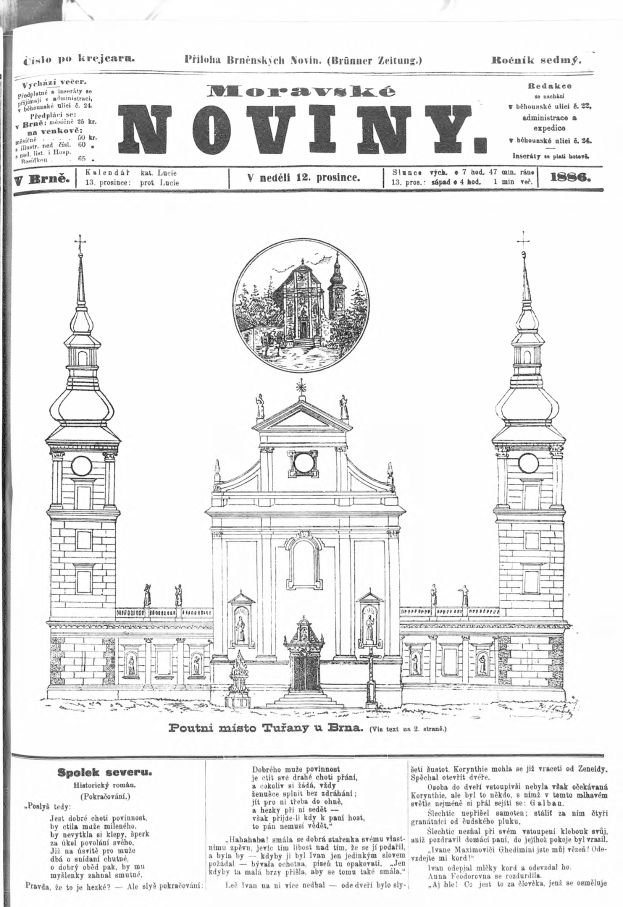 Ein altes Buch mit einer detaillierten Illustration einer Kirche mit hohen Türmen und komplexer Architektur, begleitet von Text, der ihre Geschichte und Bedeutung beschreibt.