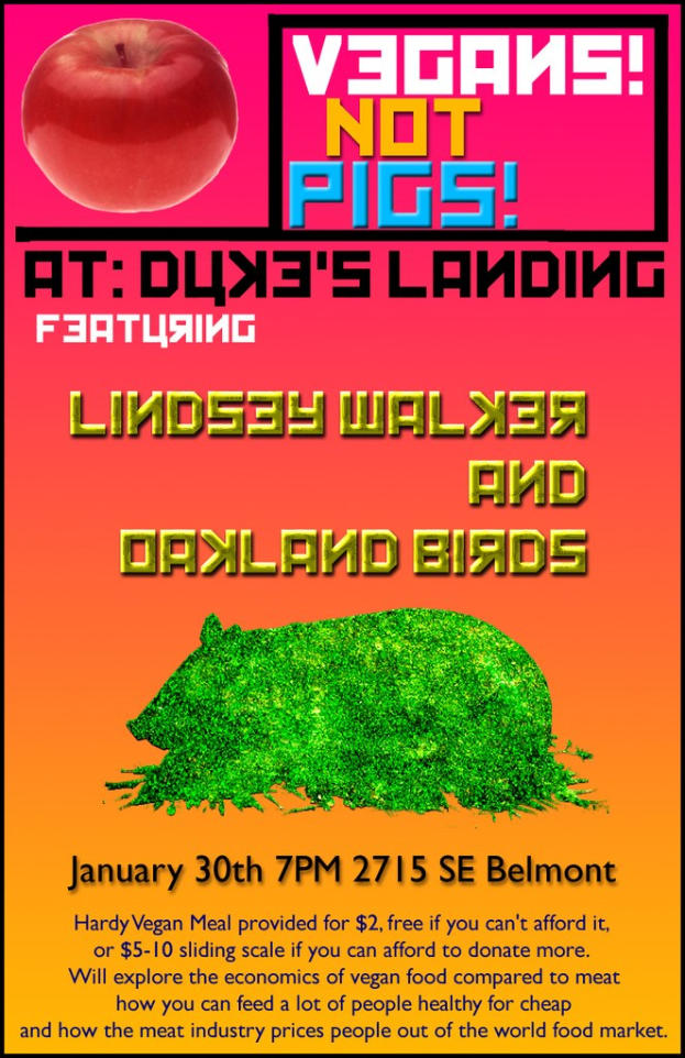 Ein Plakat mit Text und einem Apfelbild.