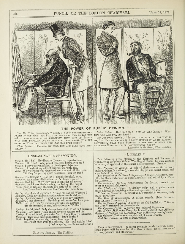 Ein altes Buchcover mit einem Mann in einem Anzug, der in einem Stuhl sitzt und ernst schaut, und einer Frau, die danebensteht und nachdenklich aussieht, mit dem Titel "Die Macht der öffentlichen Meinung".